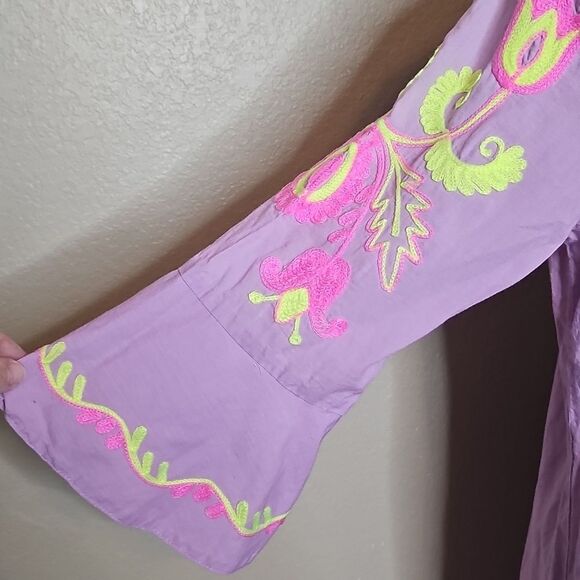 Embroidered Lavender Maxi Dress - Picture 4 of 10